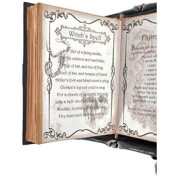 Katherine’s Collection Halloween Skeleton Spell Book Stand Gothic Home Decor - Picture 10 of 16